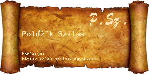 Polák Szilas névjegykártya